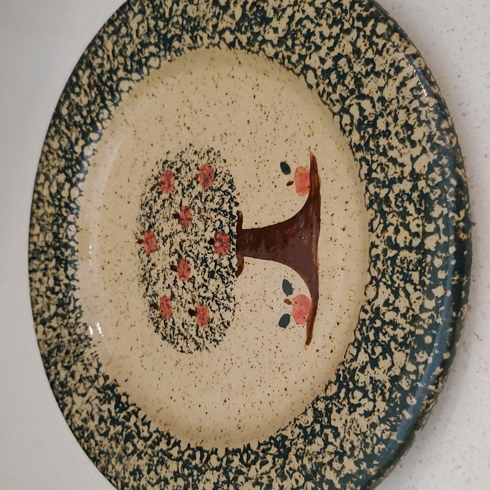 Three Rivers Pottery Vintage Pottery Apple Tree Plate 1992 - Picture 3 of 6